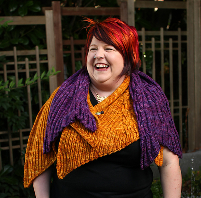 Ravelry Purple Branching Tilde pattern by Cat Bordhi