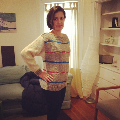 Cropped Boatneck Sweater - CatMessedMyYarn