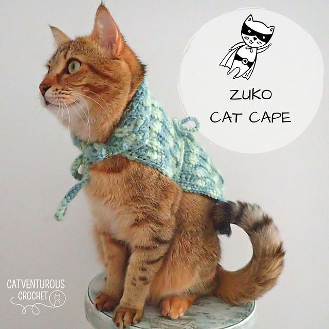 Ravelry Zuko Cat Cape pattern by Charlotte Gillbanks