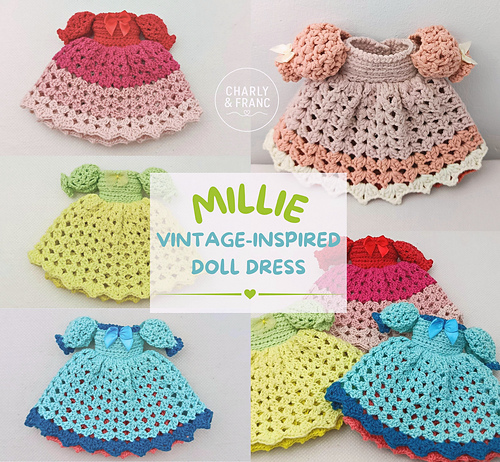 Millie Vintage-Inspired Doll Dress