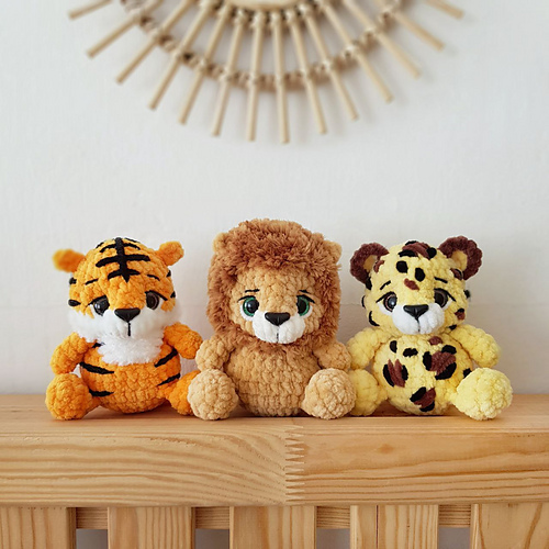 Mini løve leopard myke lekedyr - Ekaterina Chirkova