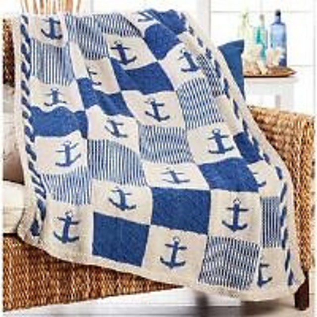 Ravelry Nautical Patchwork Blanket pattern by Herrschners