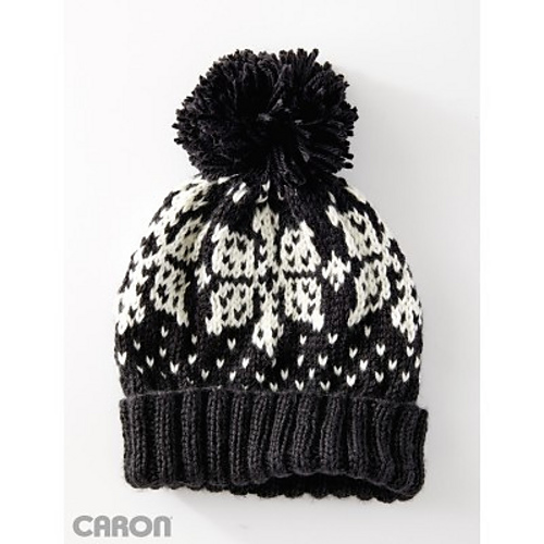 Ravelry Nordic flake hat pattern by Yarnspirations Design Studio