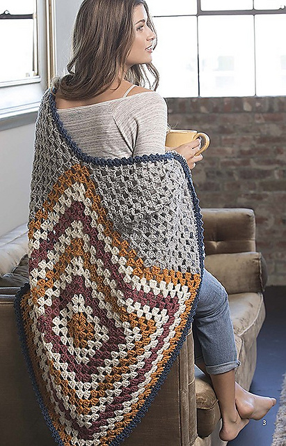 shawl made from granny squares