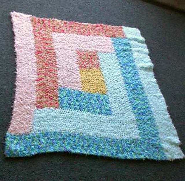 Ravelry Log Cabin Crocheted Baby Blanket pattern by Kristen Droke