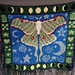 Whimsical lunar moth tapestry pattern