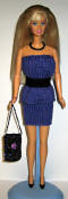 #0843 Blue and lilac outfit with black belt