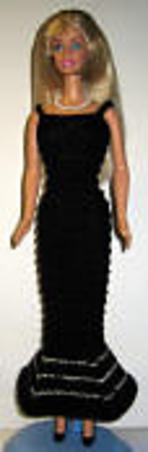 #0089 Black Dress with Gold Stripes