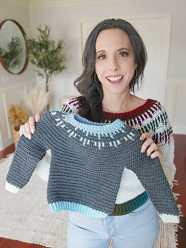 Mosaic Ridge Child Crochet Pullover photo 6