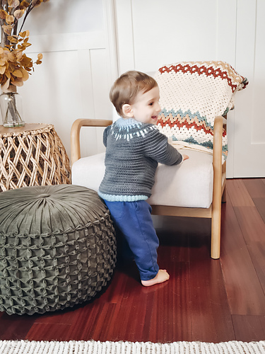 Mosaic Ridge Child Crochet Pullover photo 5
