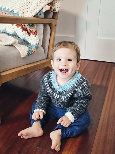 Mosaic Ridge Child Crochet Pullover photo 7