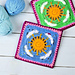 Cloud & Sun Granny Square pattern 