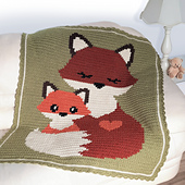 Baby and Mama Fox Blanket