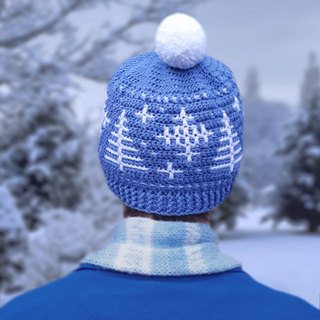 Mosaic Snowy Forest Hat Back view