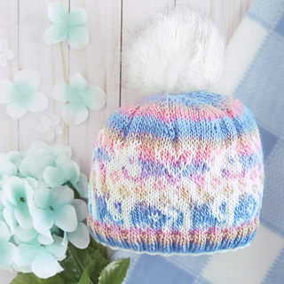 Prancing Ponies Large Hat with Ribbed Cuff and plain Crown