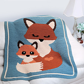 Mama and Baby Fox Blanket