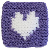 Heart Coaster to test gauge and stitches used in Blanket 
