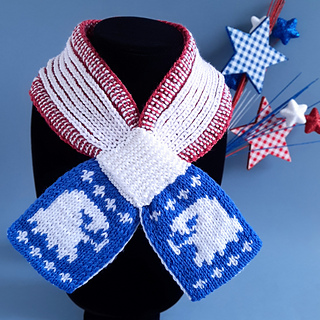 Patriotic Eagle Ascot DK Version in Knit Picks Swish
