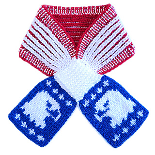 Patriotic Eagle Ascot in Sparkly yarns