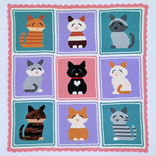 Happy Cats in alternate color version; Siamese is Blue Point