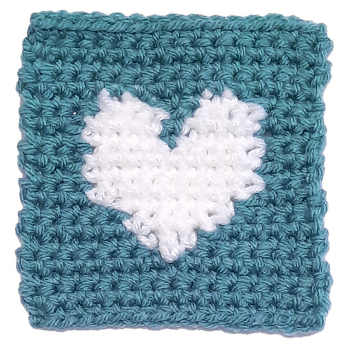 Crochet this Free Heart Coaster to learn my new color-change technique!