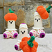 Cheeky ghost with a lift-off pumpkin hat pattern