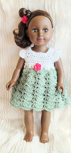 18" Doll Shell Brook Dress crochet pattern by Crafting Friends Designs