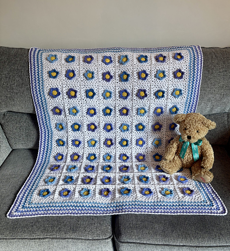 Forget Me Not Flower Blanket