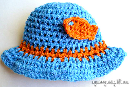 Baby Boy Sun Hat with Goldfish photo 1