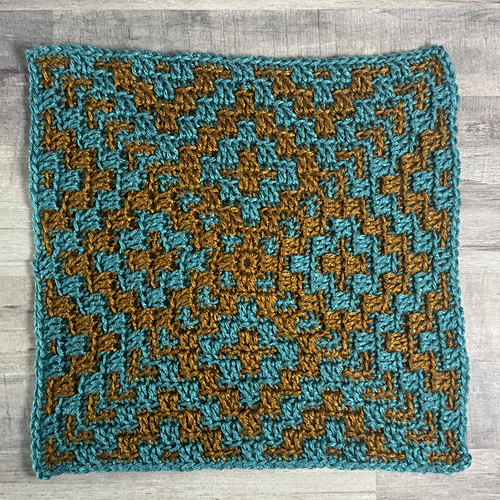 Diamonds in Diamonds Mosaic Crochet Blanket Square