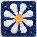 Retro Daisy Granny Square pattern 