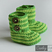 Crochet Baby Booties - GREEN ZEBRA photo 3