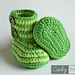 Crochet Baby Booties - GREEN ZEBRA photo 4