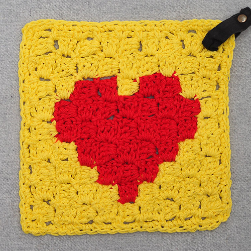Heart C2C Potholder