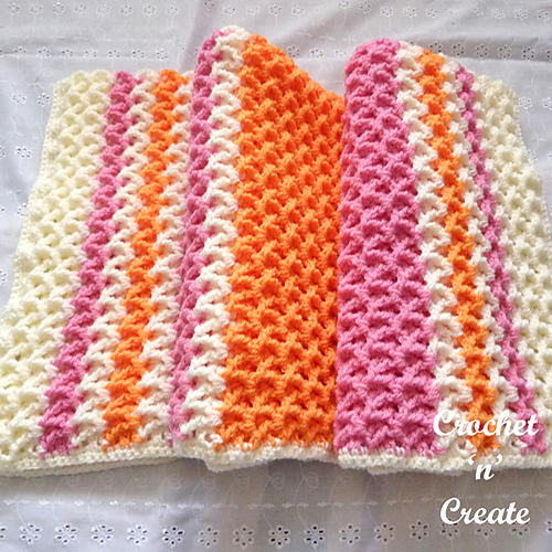 Ravelry Raised V Stitch Baby Blanket pattern by Crochet 'n' Create
