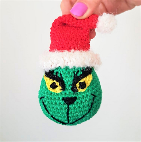Grinch-ornament Amigurumi - Crossmanknits