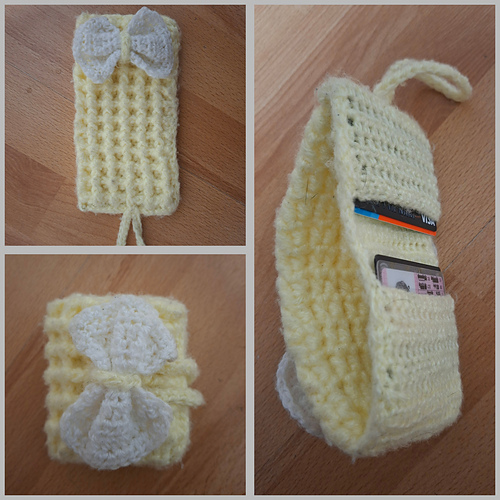 Waffle stitch bow purse