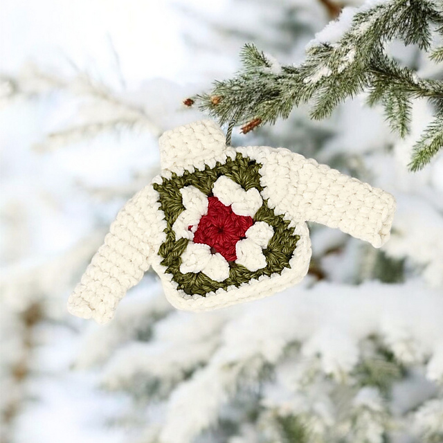 Granny Square Sweater Christmas Ornament