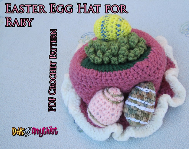 Ravelry Baby Easter Hat with Easter Eggs pattern by Amythist Kearney