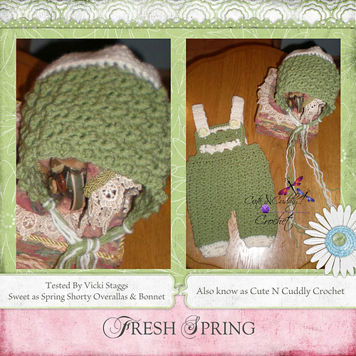 Sweet as spring Shorty overalls and Bonnet photo 4