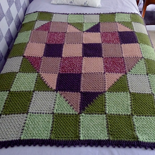 Ravelry DarleenHopkins' Patchwork Heart Baby Blanket