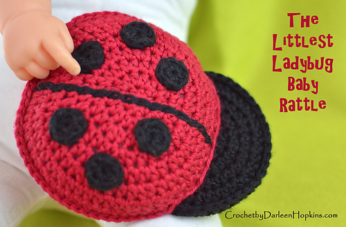 Ladybug Rattle Crochet Pattern Ravelry: Littlest Ladybug baby bib and rattle pattern by Darleen Hopkins