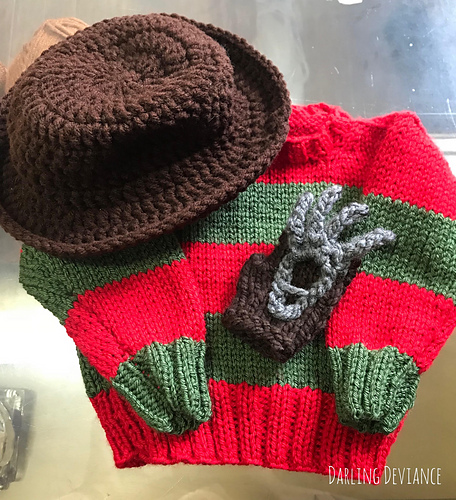 Freddy Krueger-inspirert antrekk - The Yarn Geek