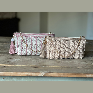 Pictured is HL's I Love This Cotton in the colors Parchement and Rosy (left) and  Antique Cream and Khaki (right).