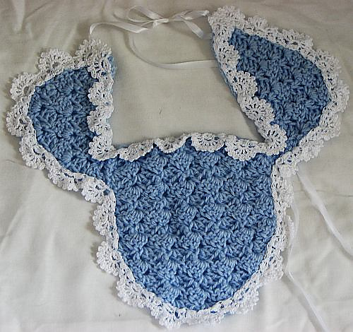 Blue Christening Set: Gown, Bonnet, Shoes & Bib photo 5