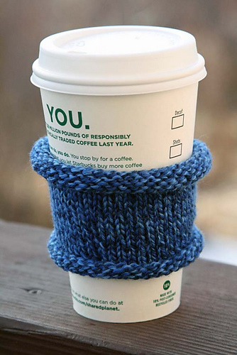 Ravelry: Knitted Cup Cozy/Sleeve pattern by Knit On Designs Ravelry Store
