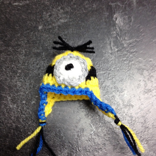 Big Knit Crochet Earflap hat photo 4