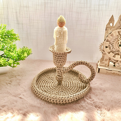 Candlestick Trinket Dish - Delilah Crochet