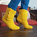 Botas de casa en punto choclo pattern 