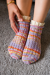 Lana Grossa Meilenweit Cool Wool 4 Socks Print, #7208 Flieder-Bunt